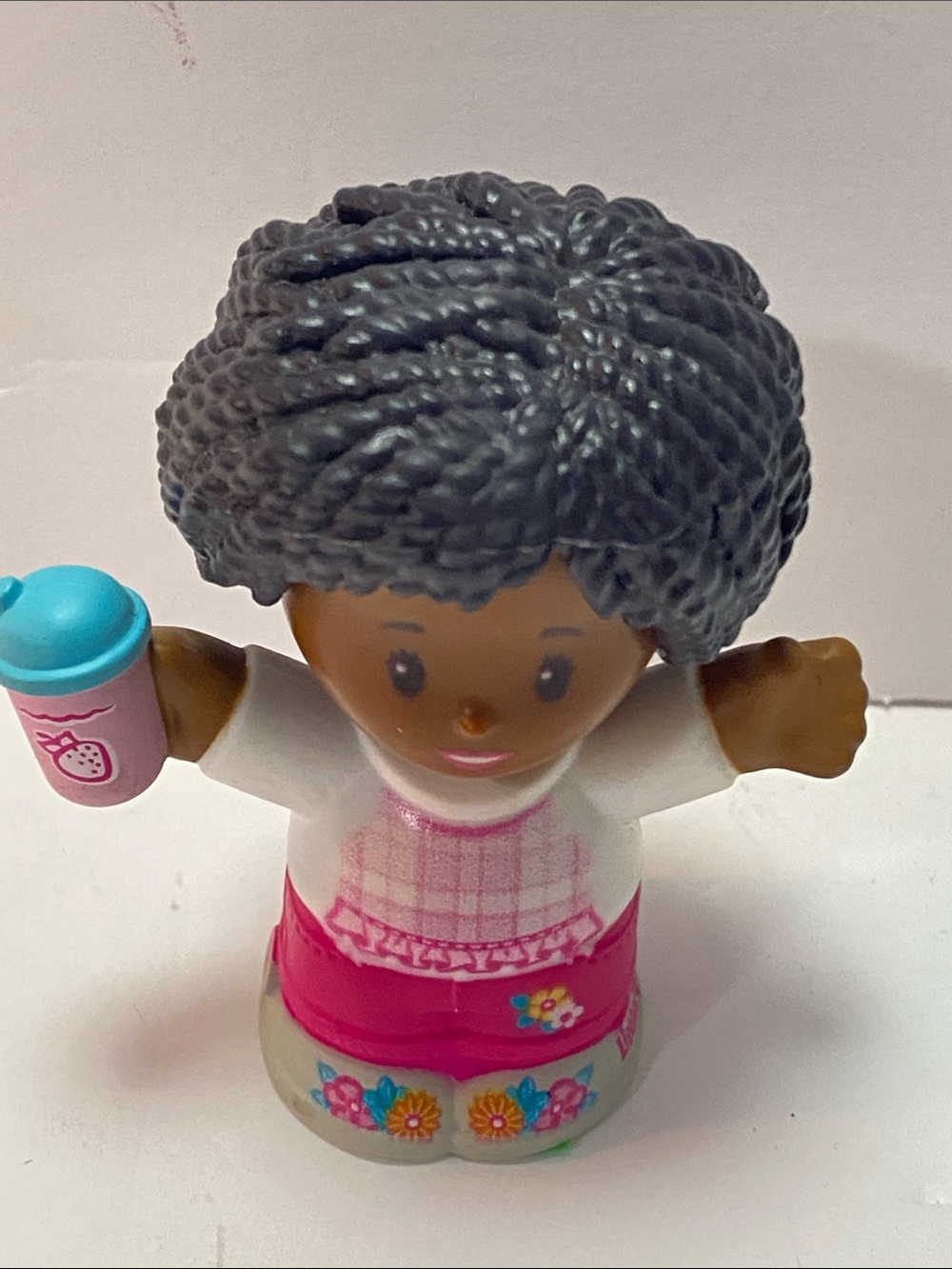 Fisher Price Little People Girl Barbie African American W/ Water Bottle